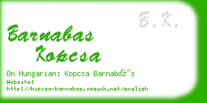 barnabas kopcsa business card